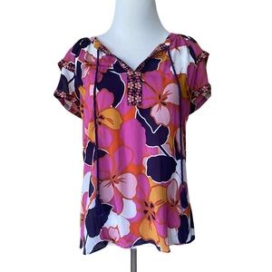 DR2 Pink and Orange Floral Top